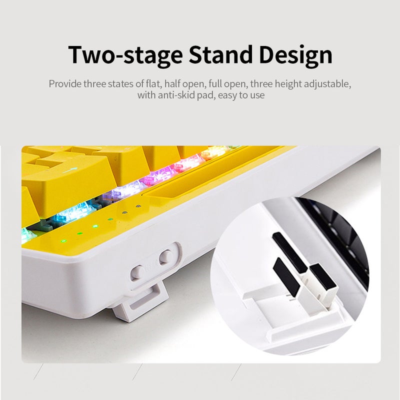 MK16 RGB Backlight Wired Bluetooth Dual Mode Mechanical Gaming Keyboard - English