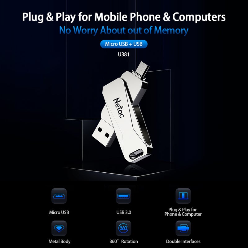 Netac - Double Interface USB Flash Drive 8 GB - Image 1
