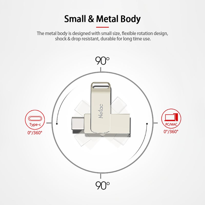 Netac - Type-C and Double Interface USB Flash Drive 64 GB - Image 1
