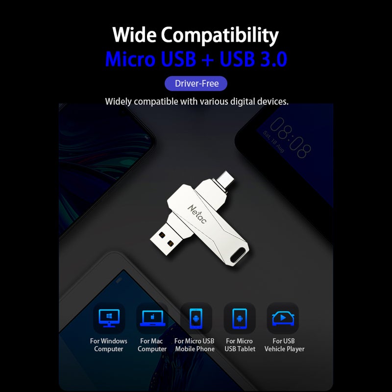 Netac - Double Interface USB Flash Drive 8 GB - Image 1