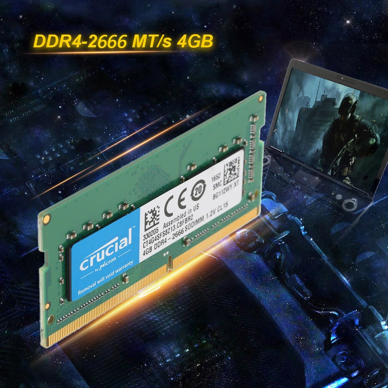 crucial - Crucial 4 GB Single DDR4 Memory RAM Green - Image 1