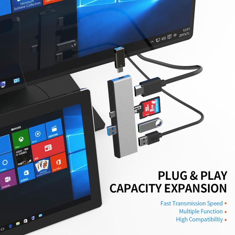 محرك أقراص صلبة خارجي 6 في 1 بمنفذ USB Type-C - Image 4