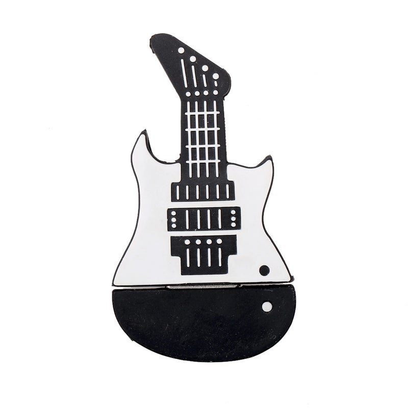 Generic - Cartoon Musical Instrument Guitar Shaped USB Flash Drive Black/White - Image 1