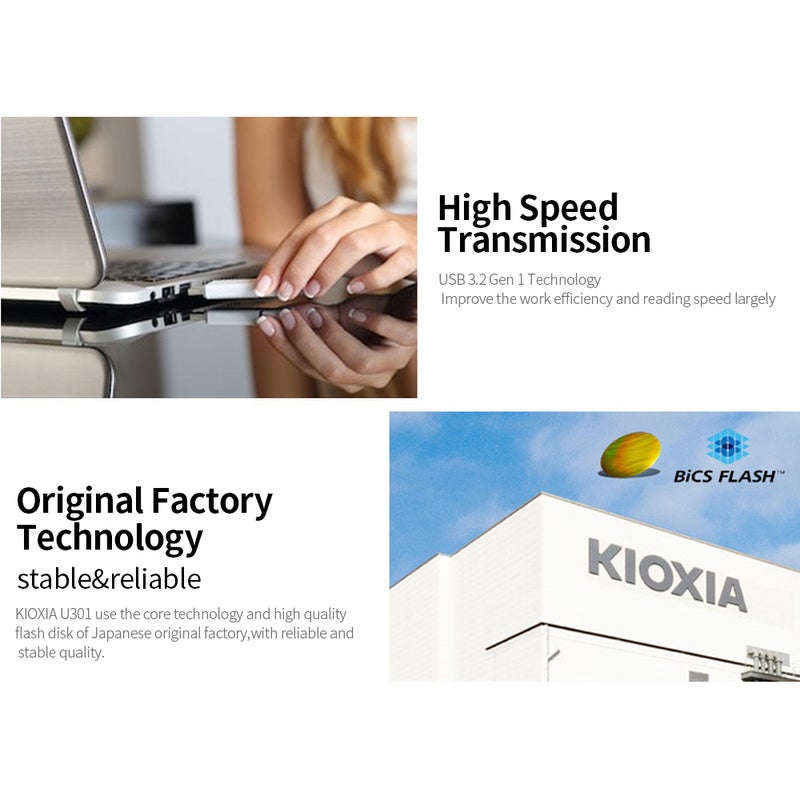 KIOXIA - High Speed Portable Mini USB Flash Drive 128 GB - Image 1