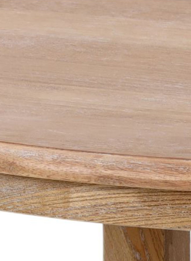homes r us - Solid Elmwood Minimalistic Shaped Classy Chester Round Dining Table With Dusty Finish Natural 135x74x135cm - Image 1