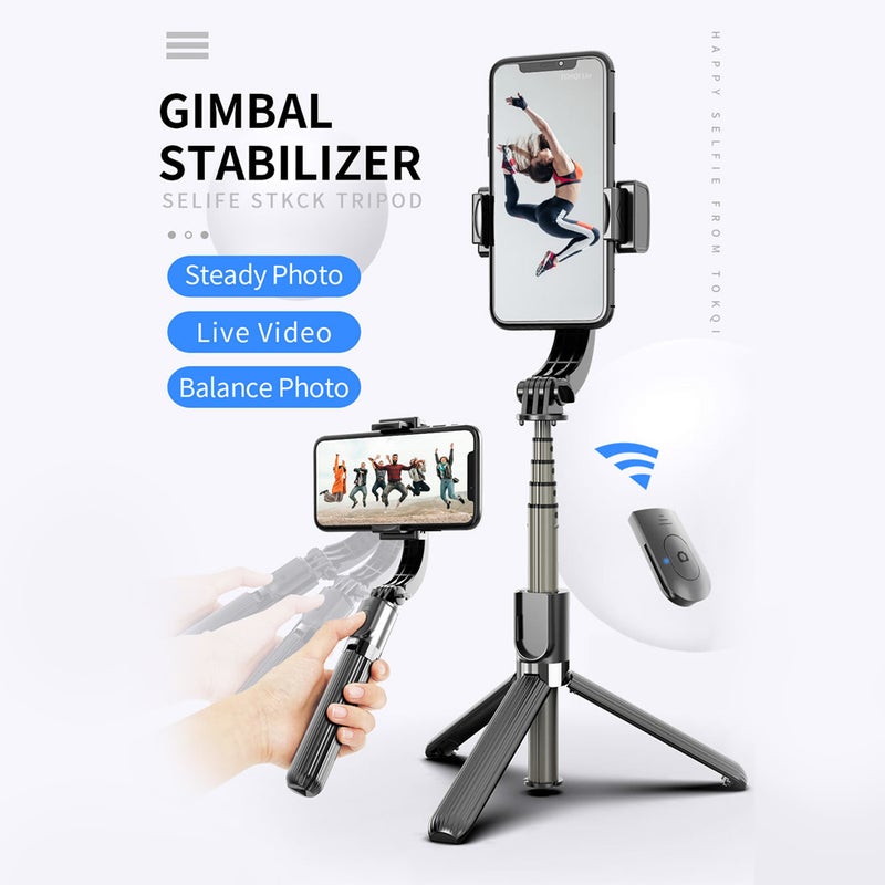L08 Gimbal Stabilizer Selfie Stick for Smartphone Black - Image 5