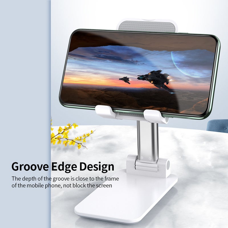 Universal Foldable Mobile Phone Tablet Stand Silver  - Image 4