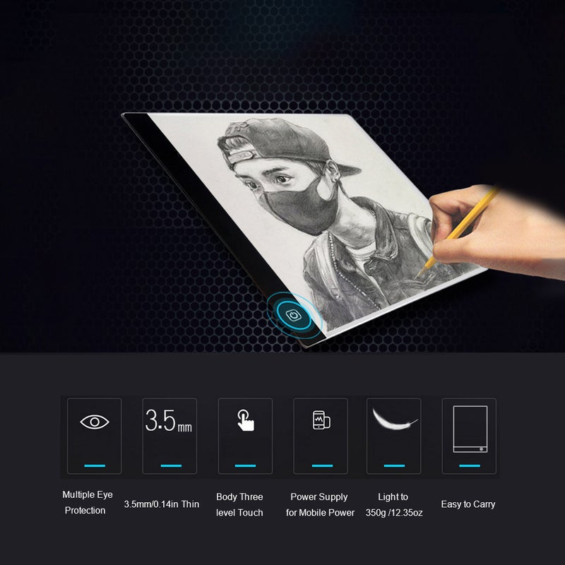 A4 LED Writing Painting Light Box Tracing Board Black/White - Image 2