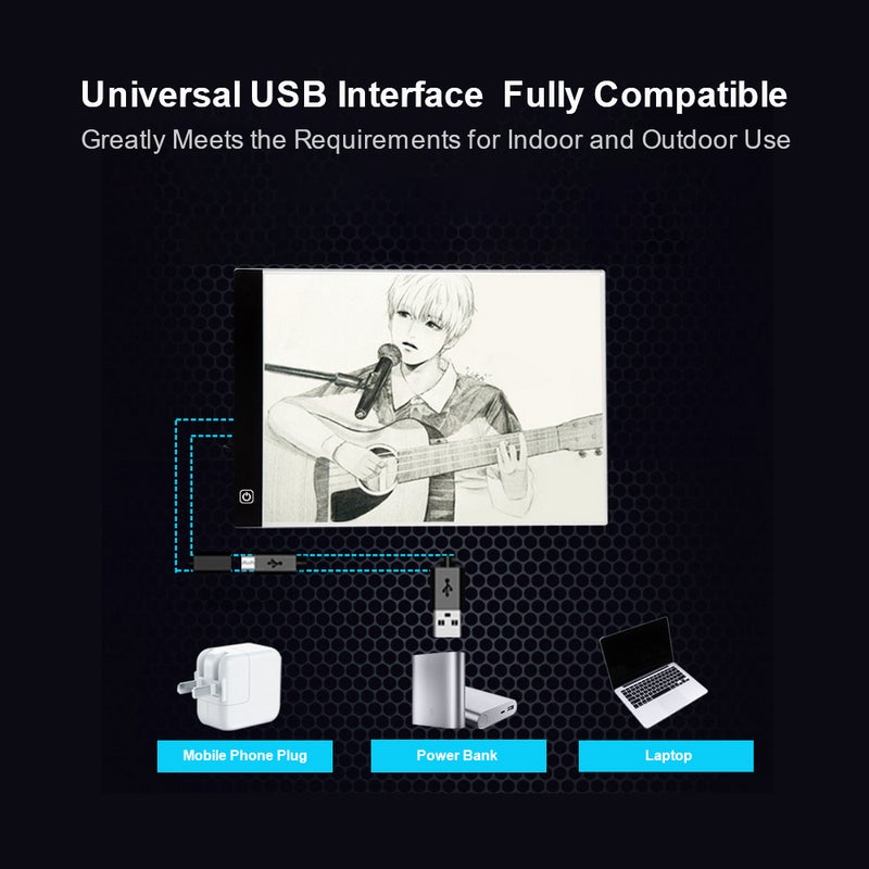 A4 LED Writing Painting Light Box Tracing Board Black/White - Image 5