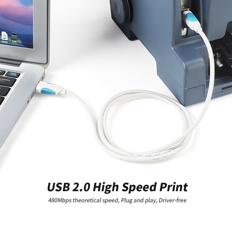 VENTION USB2.0 Printer Cable Male to Male  Printer Scanner Cable Replacement For HP/Canon/Epson Black - Image 4
