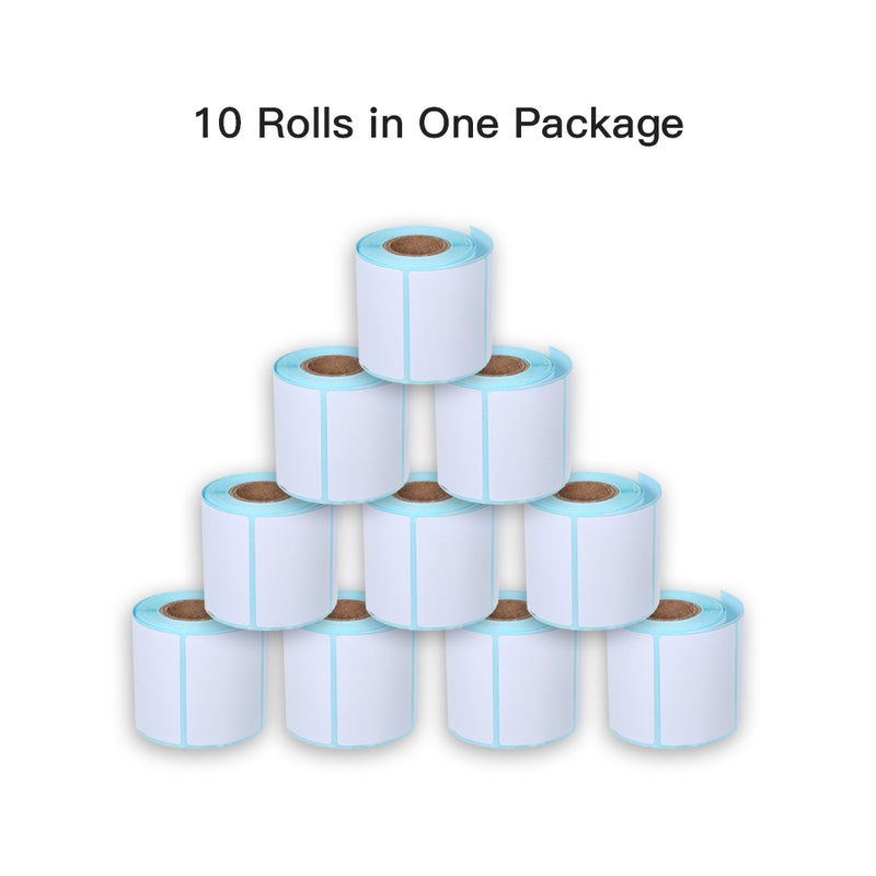 Generic Thermal Label Sticker 10 Rolls Waterproof Oil-proof Wine-proof 2.24*0.78in/57*20mm Strong Adhesive Sticker For Various Uses With 300pcs per Roll Multicolour  - Image 1