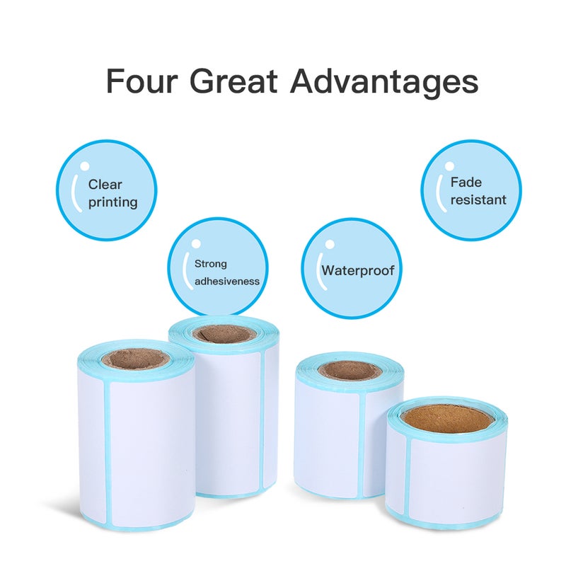 Generic Thermal Label Sticker 10 Rolls Waterproof Oil-proof Wine-proof 2.24*0.78in/57*20mm Strong Adhesive Sticker For Various Uses With 300pcs per Roll Multicolour  - Image 2