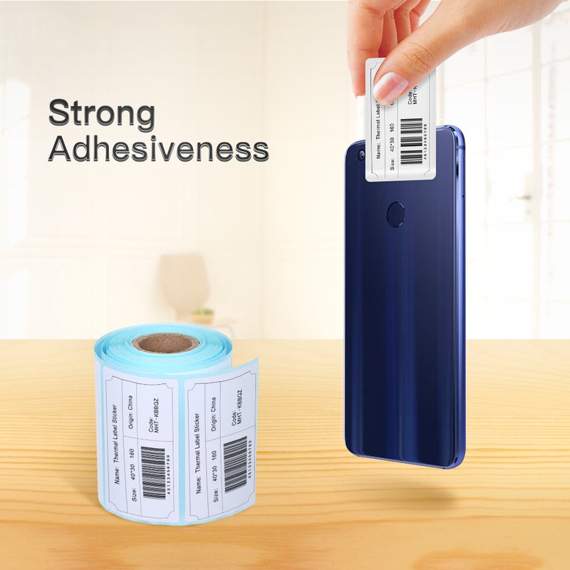 Generic Thermal Label Sticker 10 Rolls Waterproof Oil-proof Wine-proof 2.24*0.78in/57*20mm Strong Adhesive Sticker For Various Uses With 300pcs per Roll Multicolour  - Image 3