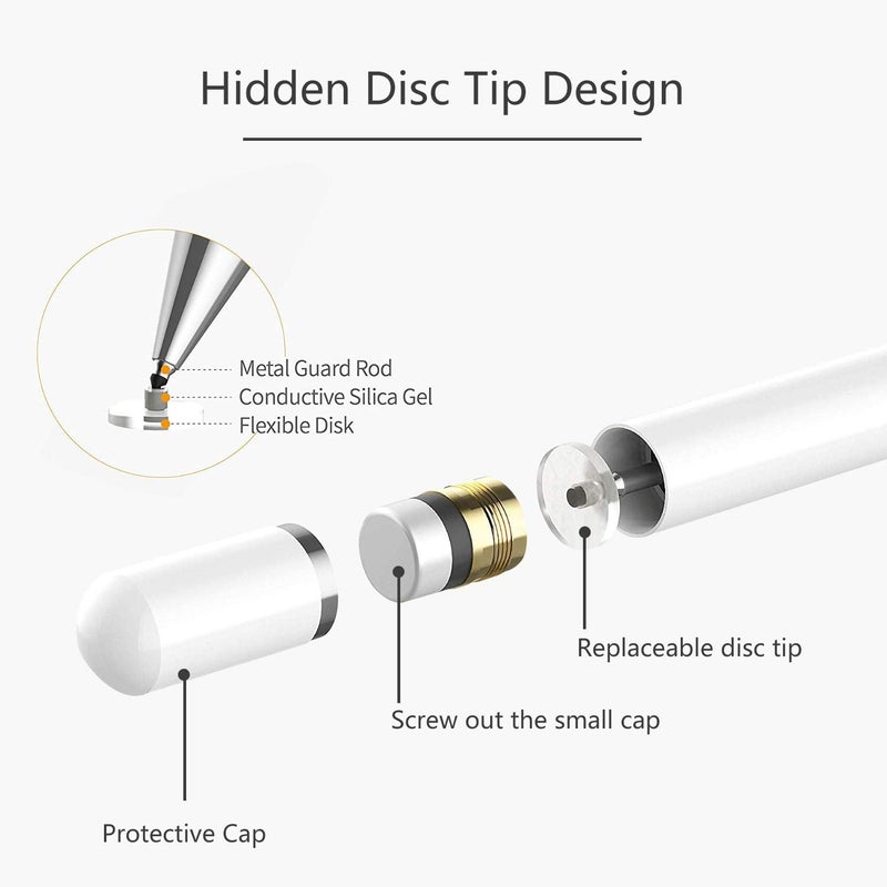 Universal Capacitive Stylus Touch Pen for Mobile Phone White  - Image 2