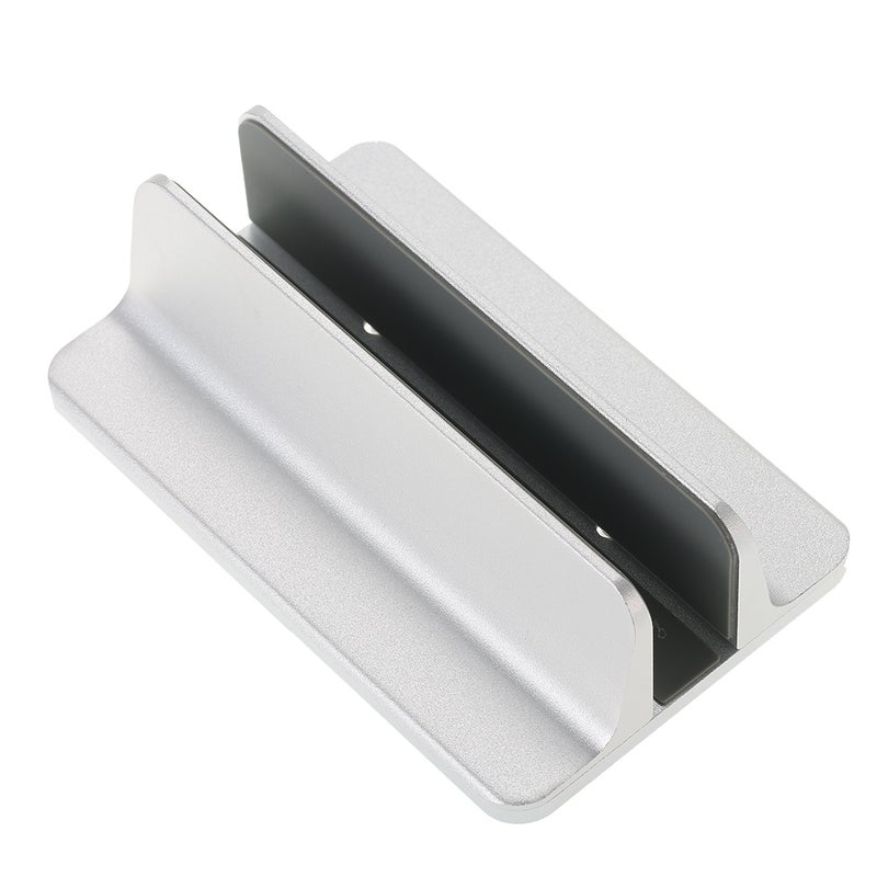 Vertical Adjustable Aluminum Alloy Laptop Stand for MacBook Pro/Air/iPad/iPhone/Notebook/Tablet/PC/Smartphone Silver