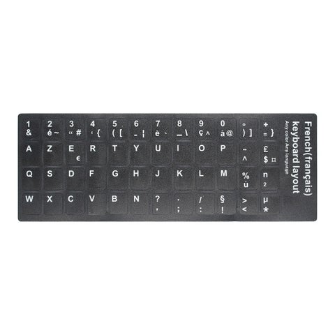 French AZERTY Replacement Keyboard Sticker With Big Letters Non-Transparent Universal For Laptop Notebook Multicolour
