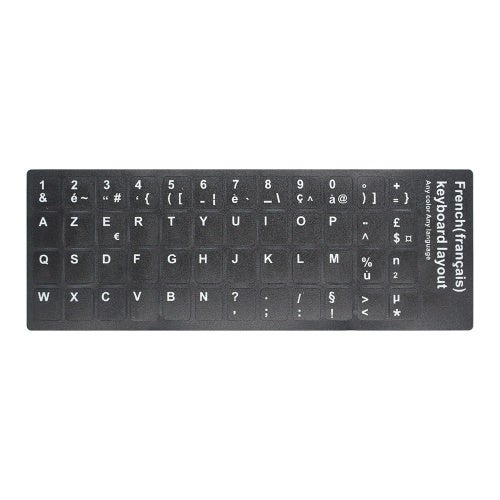 Generic - French AZERTY Replacement Keyboard Sticker With Big Letters Non-Transparent Universal For Laptop Notebook Multicolour - Image 1