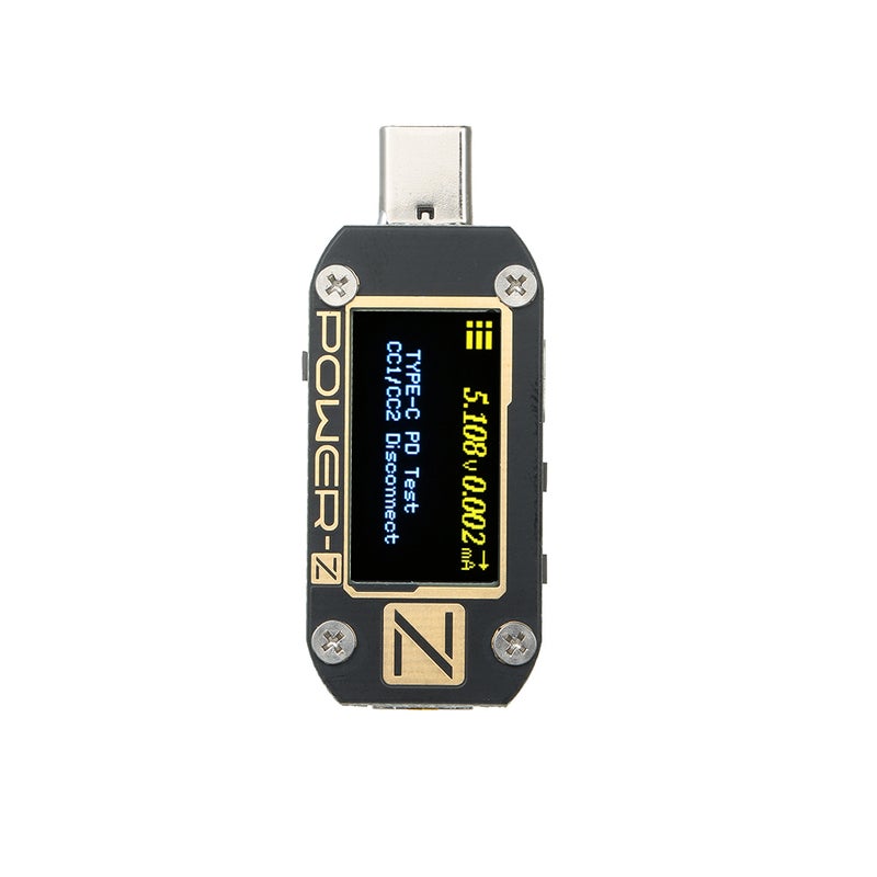 POWER-Z USB PD Tester Type-C PowerAmp Meter QC3.0/2.0 Charger Voltage Current Ripple Dual Type-C KM001C Meter Power Bank Detector Multicolour 