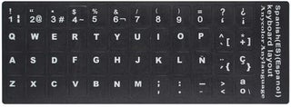 Spanish QWERTY Replacement Keyboard Sticker With Big Letters Non-Transparent Universal For Laptop Notebook Multicolour - v1601717861/N40860730A_1