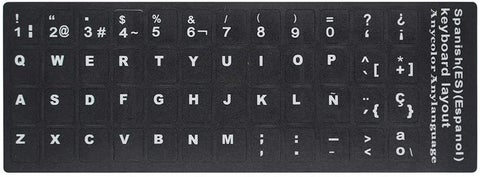 Spanish QWERTY Replacement Keyboard Sticker With Big Letters Non-Transparent Universal For Laptop Notebook Multicolour