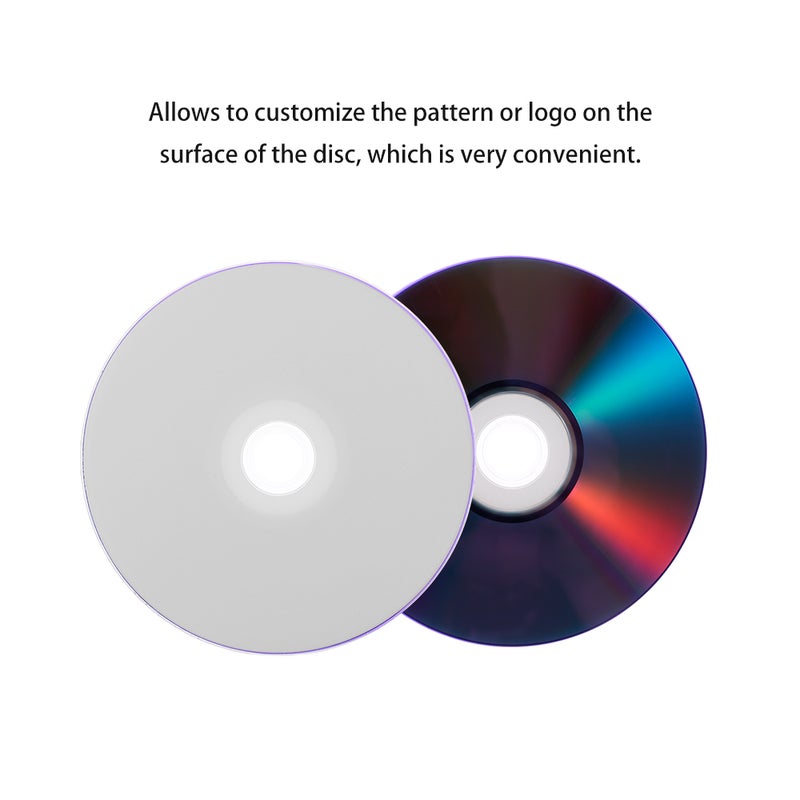 10 أقراص 8X DVD+R DL سعة 8.5 جيجابايت فارغة - 215 دقيقة - قابلة للتخصيص لحفظ البيانات وملفات الفيديو أبيض