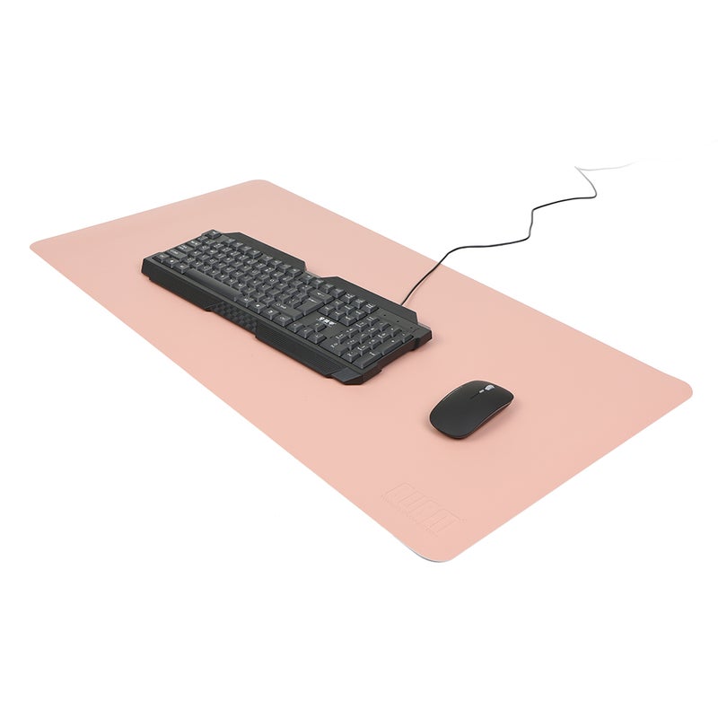 BUBM PU Leather Protector Mouse Pad Mat Pink/Silver  - Image 5