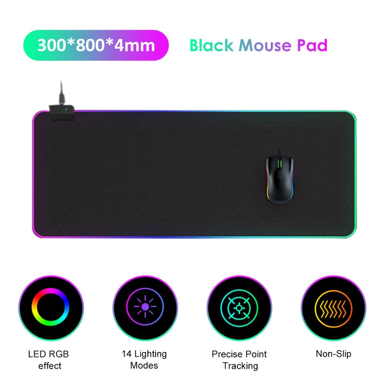 LEDs RGB Mouse Pad 14 Lighting Modes Gaming Extra Large Soft Extended Non Slip Mousepad For Computers Gamer