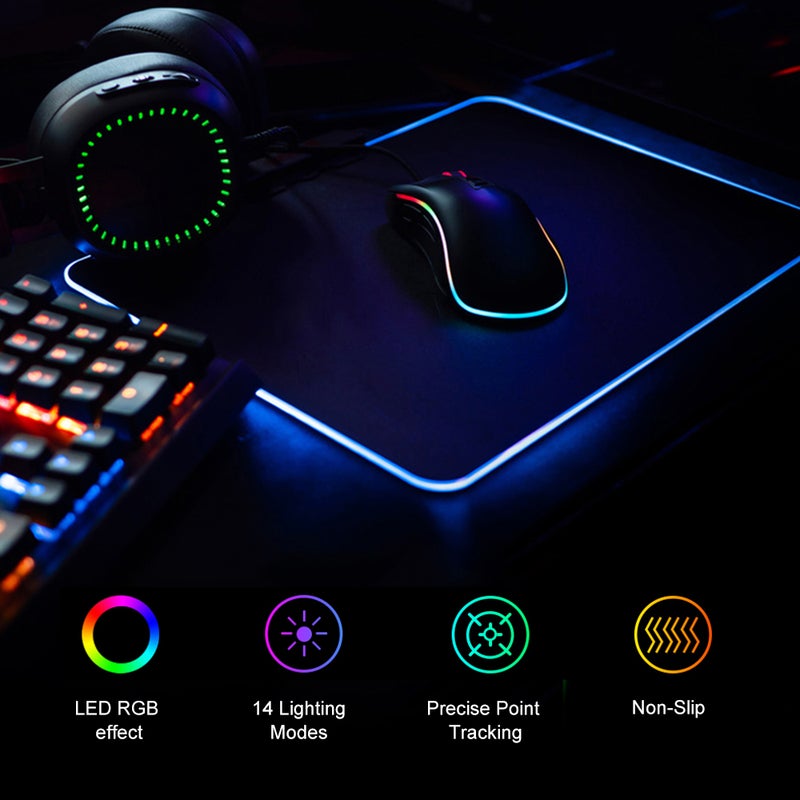 LEDs RGB Mouse Pad 14 Lighting Modes Gaming Extra Large Soft Extended Non Slip Mousepad For Computers Gamer