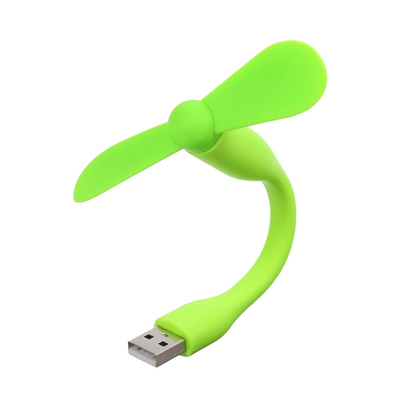 مروحة تبريد صغيرة محمولة بمنفذ USB أخضر - Image 1