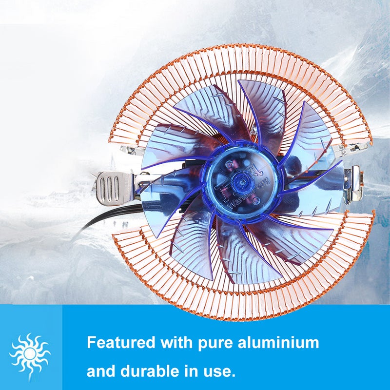 CPU Cooler Heatpipe Fan Quiet Heatsink Radiator For Intel 1366 LED Light Multicolour - Image 3