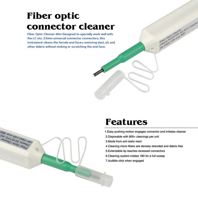 One-Click Fiber Optic Cleaner SC Cleaning Tool For 2.5mm SC/ST/FC Ferrules Push Type Multicolour