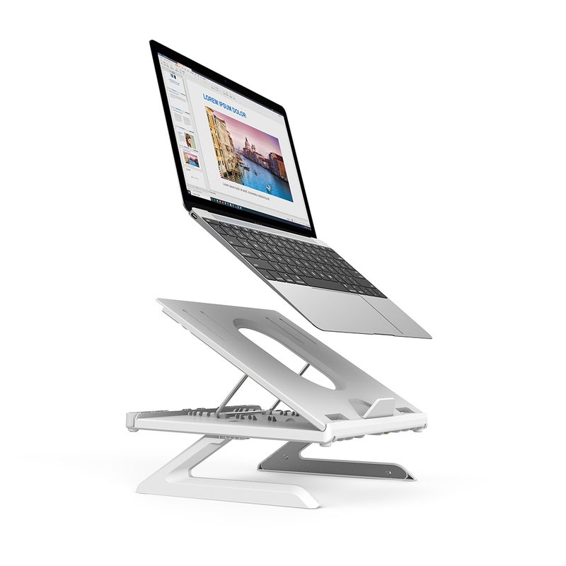 Olmaster 9-Level Adjustable Laptop Stand Folding Portable Holder White  - Image 3