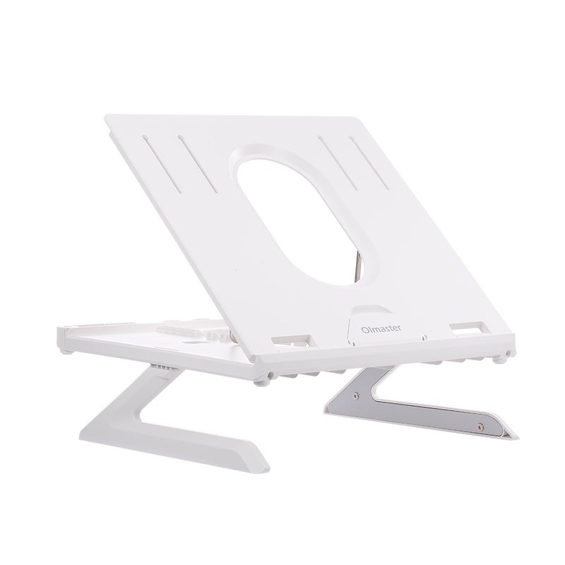 Olmaster 9-Level Adjustable Laptop Stand Folding Portable Holder White  - Image 2