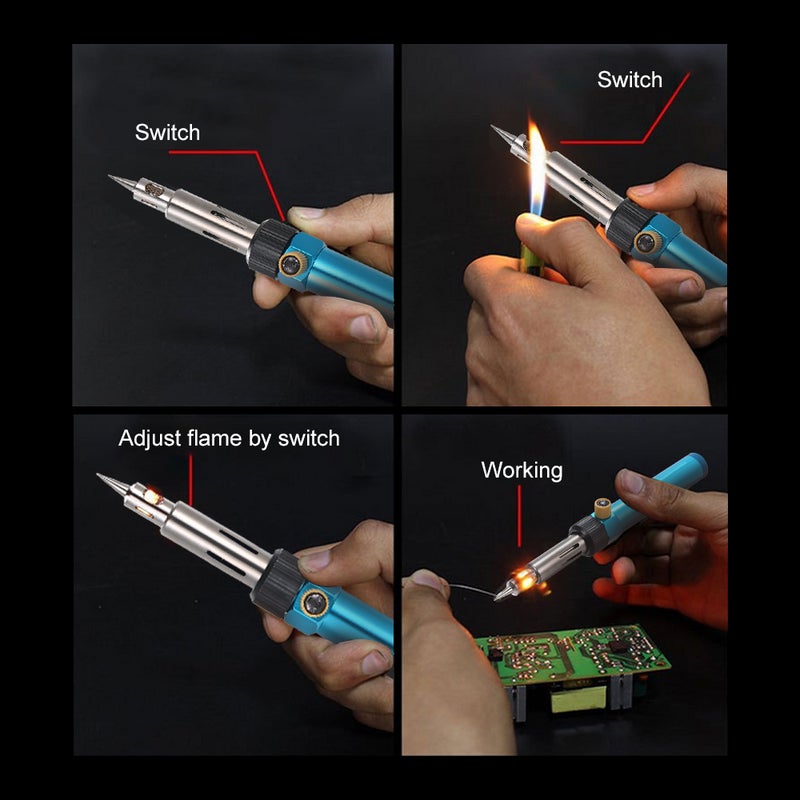Gas Soldering Iron Electric Gun Welding Tool Blue  - Image 3