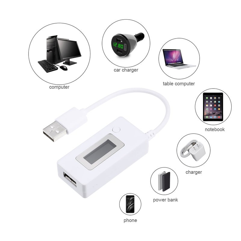 Phone USB Tester Monitor Voltage Current Meter Power Charger Detector Portable Doctor LCD Screen Multicolour