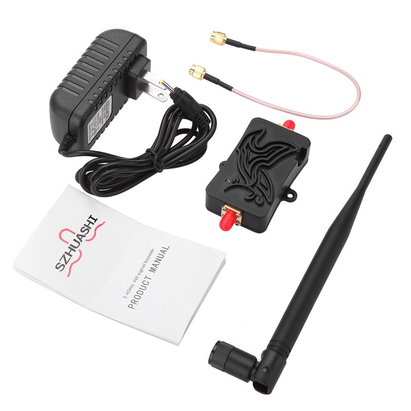 4W 4000mW 802.11b/g/n Wifi Wireless Amplifier Router 2.4Ghz WLAN ZigBee BT Signal Booster With Antenna TDD Multicolour