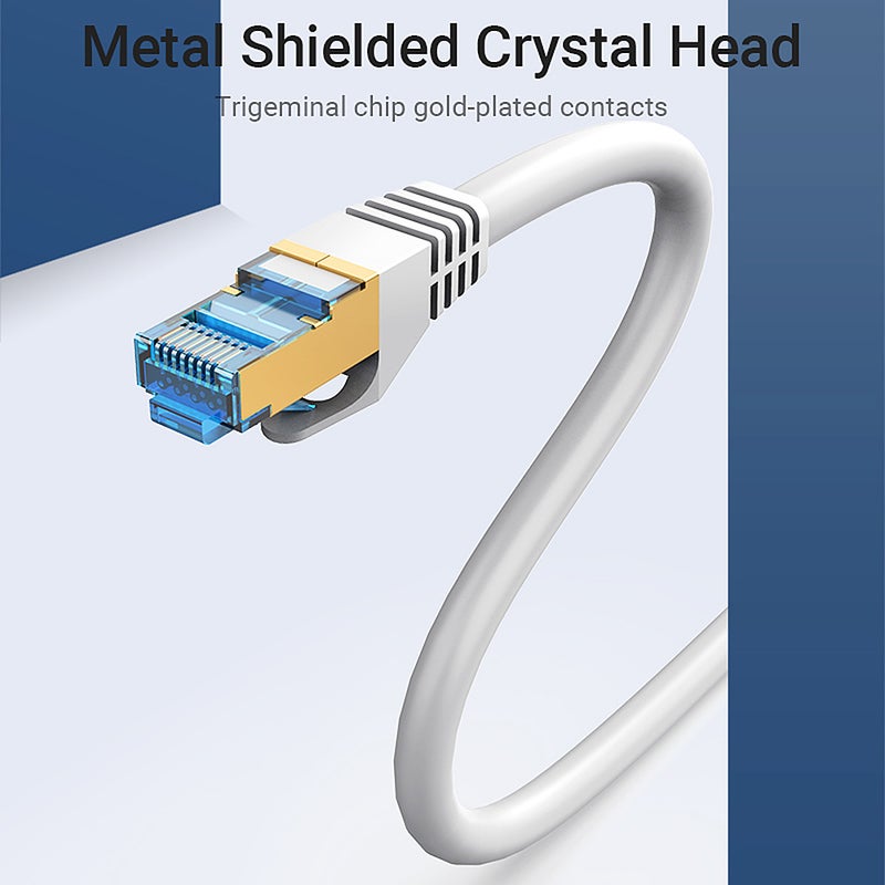 Cat.7 10Gbps RJ45 Dual Shielded SSTP Patch Cable Grey