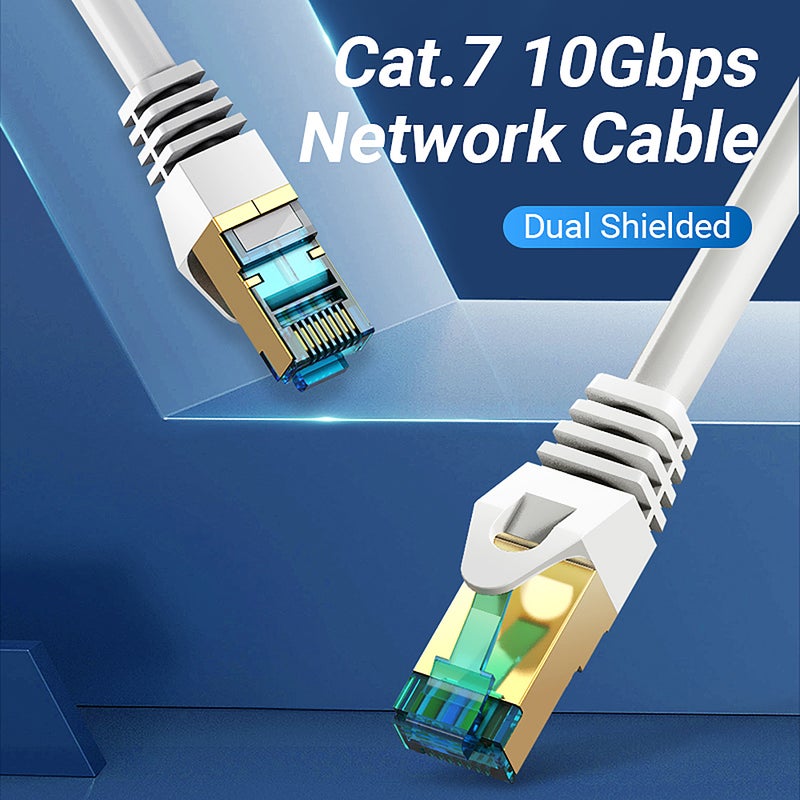 Cat.7 10Gbps RJ45 Dual Shielded SSTP Patch Cable Grey