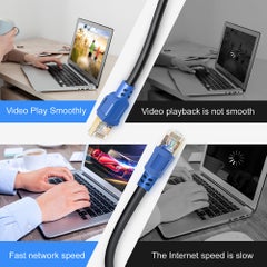 Generic High Quality 2000MHz 40Gbps Fast Transmission Stability CAT8 Pure Copper Laptop Network Cable Blue  - Image 2