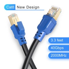 Generic High Quality 2000MHz 40Gbps Fast Transmission Stability CAT8 Pure Copper Laptop Network Cable Blue  - Image 3