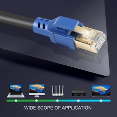 Generic High Quality 2000MHz 40Gbps Fast Transmission Stability CAT8 Pure Copper Laptop Network Cable Blue  - Image 4
