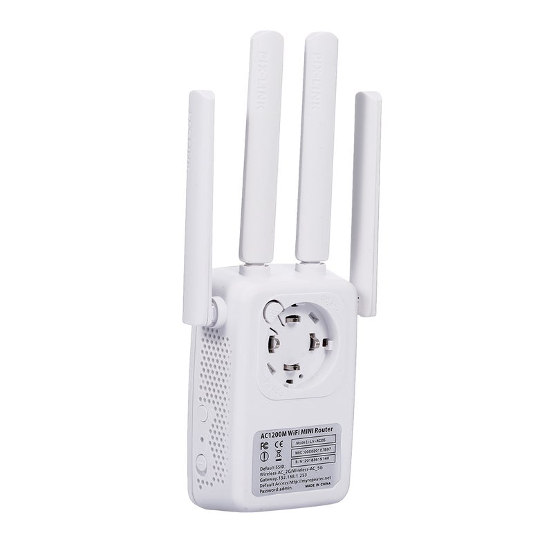Generic - PIX-LINK AC05 1200Mbps Dual Frequency Wireless High Speed 5G Gigabit Wifi Router White - Image 1