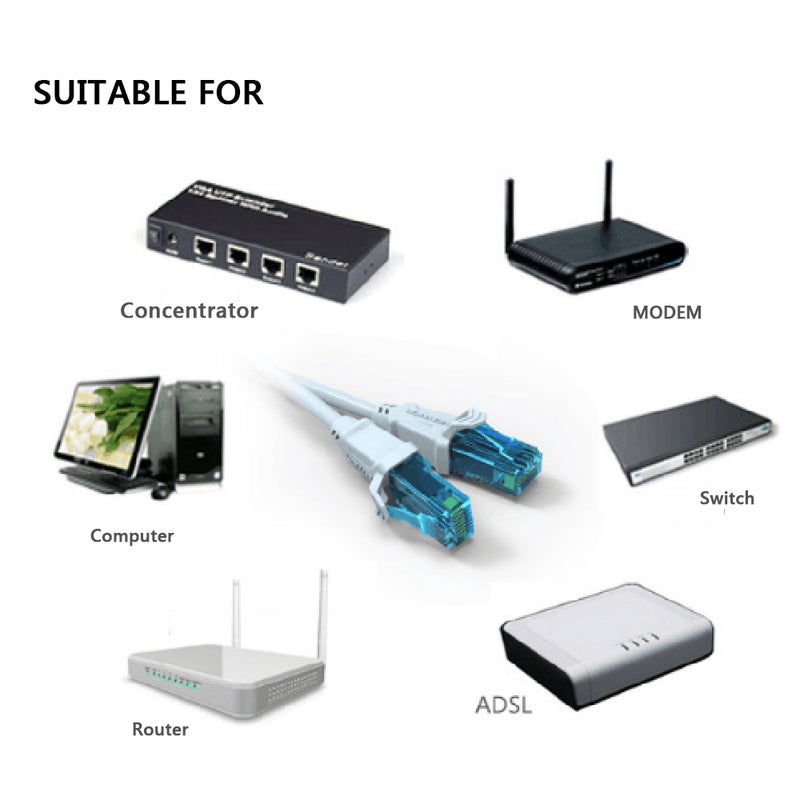 VENTION VAP-A10-S2500 High-quality Cat5E 100Mbps RJ45 Network LAN Cable White  - Image 4