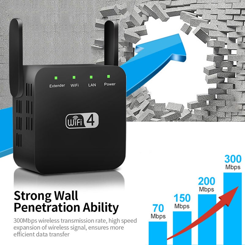 Generic - 300Mbps Wireless Repeater WiFi Range Extender Amplifier Router White - Image 1