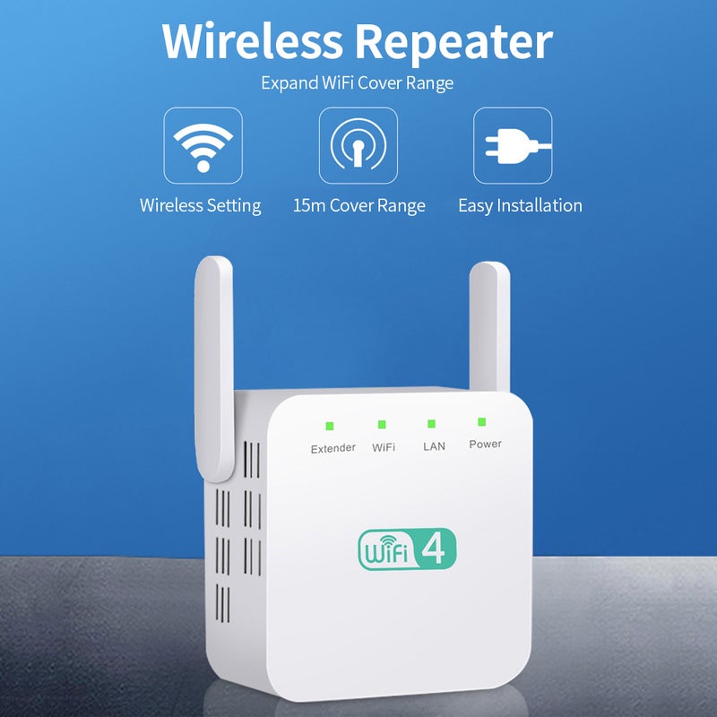 Generic - 300Mbps Wireless Repeater WiFi Range Extender Amplifier Router White - Image 1