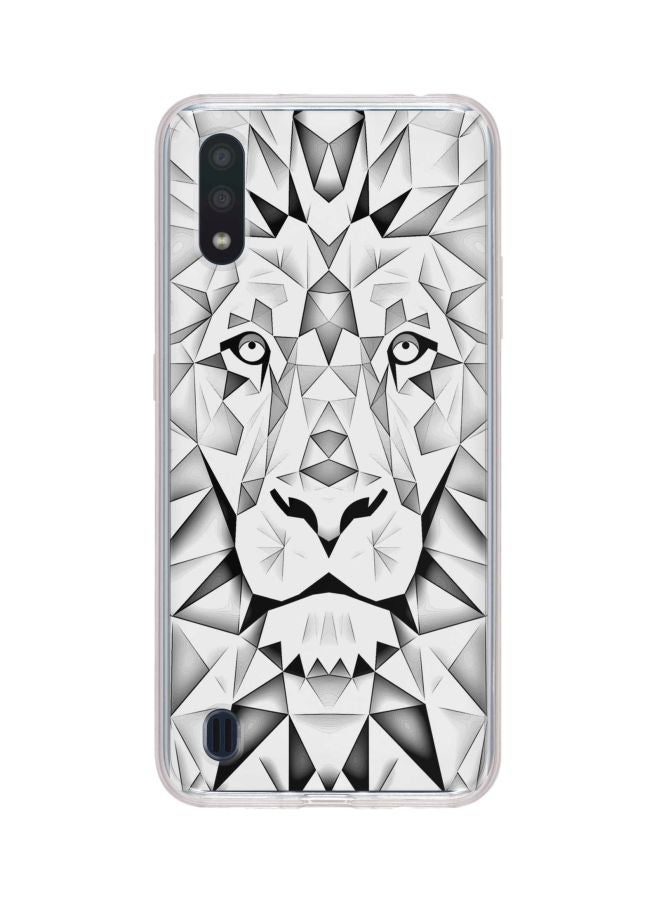 Stylizedd Lion Printed Protective Case Cover For Samsung Galaxy A01 White/Black/Grey - Image 1