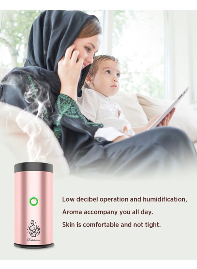 كروني موزع عطور إلكتروني محمول بمنفذ USB وردي/أسود 14x6سم - Image 3