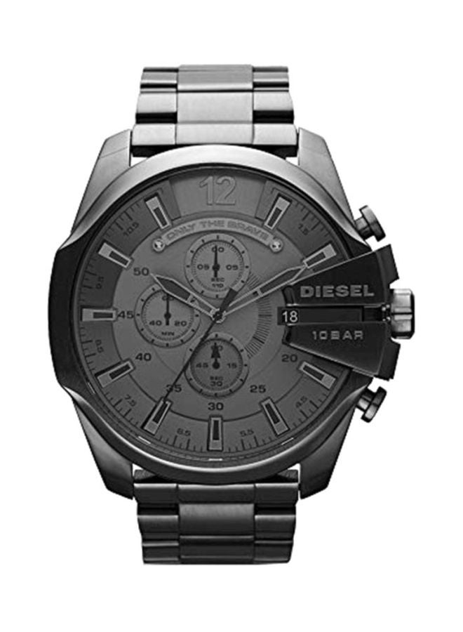 DIESEL Men's Mega Chief Round Shape Stainless Steel Chronograph Wrist Watch 49 mm - Grey - DZ4282  - Image 1