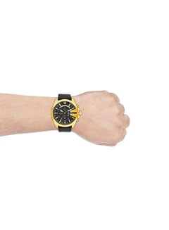 DIESEL Men's Round Shape Leather Band Chronograph Wrist Watch 54 mm - Black - DZ4344  - Image 4