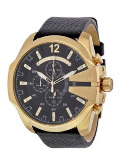 DIESEL Men's Round Shape Leather Band Chronograph Wrist Watch 54 mm - Black - DZ4344  - Image 1